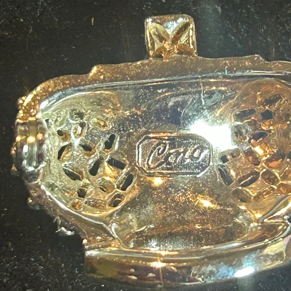 Coro Vintage Jeweled Coronation Crown Pin Brooch